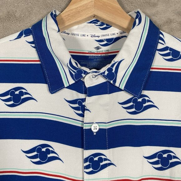 Disney Cruise Line Shirt Men's S Mickey Mouse Wave Print Short Sleeve Button Up - Picture 3 of 9